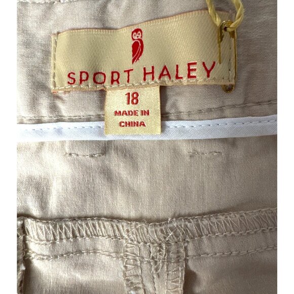NWT Sport Haley Womens Beige Golf Shorts W/Stretchy Rayon Blend Size 18 - Picture 3 of 9